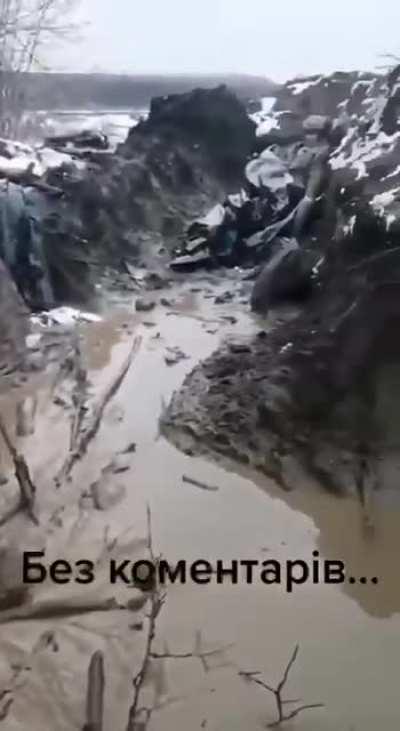 Ukraine troops in trenches somewhere near bakhmut