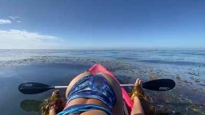 Pink haired kayak blowjob