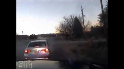 Drunk driver loses control and hits a patrol car