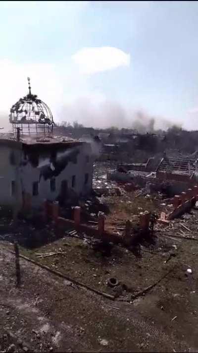 Ukrainian Tank working in Bakhmut, Ukraine.
