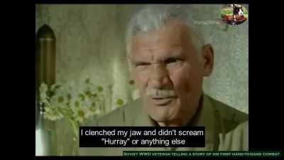 Soviet WWII veteran telling a story of his first hand-to-hand combat