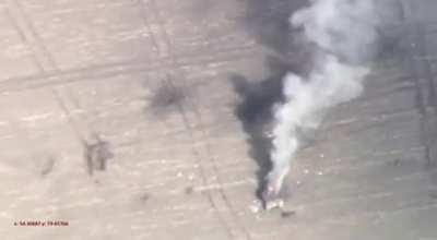 Roman Donik posted another video with precise ammunition hits on Russian armor near Izyum