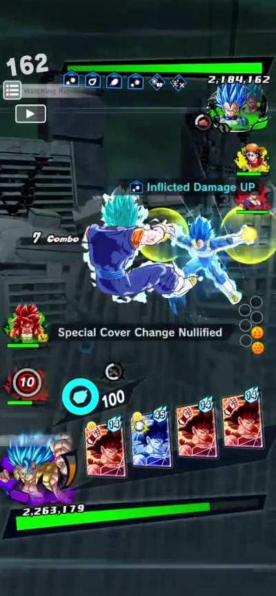 Gogeta doing what he does best