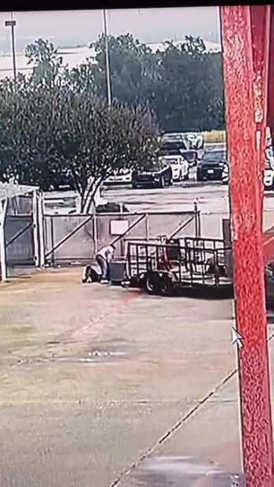 To load a cabinet onto a trailer