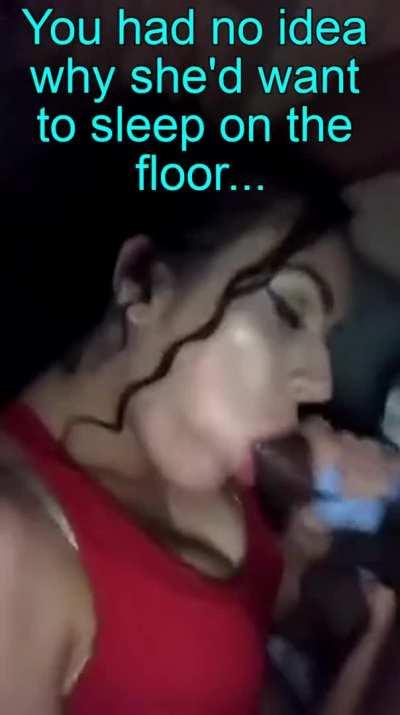 Now she sleeps out in the living room whenever they stay over