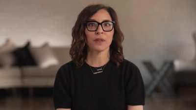 Twitter CEO Linda Yaccarino, wearing a 