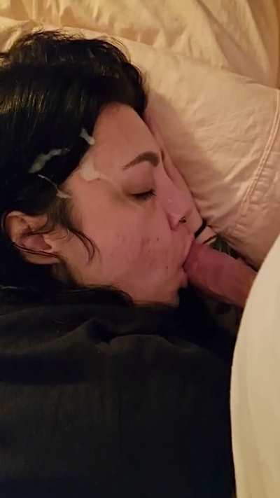 My partner has permission to cum on my face whenever he likes 😇