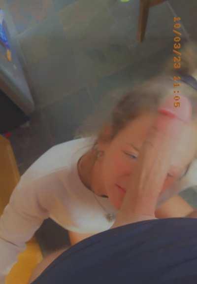 I love feeling his giant cock on my face !