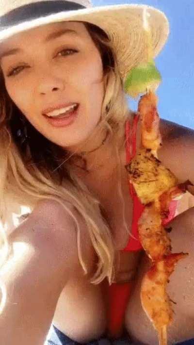 Hilary duff at the beach