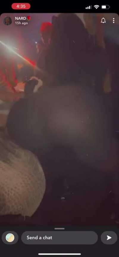 Her throwing it back in the club