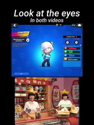 Colette is blinking faster than normal just like the worker in the Starr Park advertisement