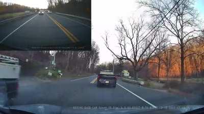 [OC] Idiot in a pickup waits until the last moment to pull out in front of me, with no one behind me, and doesn't speed up until I honk, then floors it.