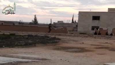 Jaysh al-Nasr force overruns SAA tanks & troops during a push into the town of al-Khawin, Idlib - 2018