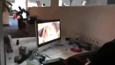 Chilling at the office with gandalf