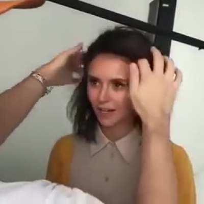 Nina getting a head massage