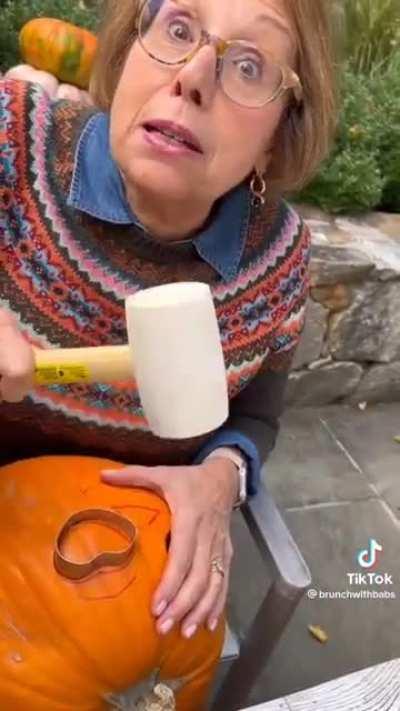 The correct way to carve a pumpkin...