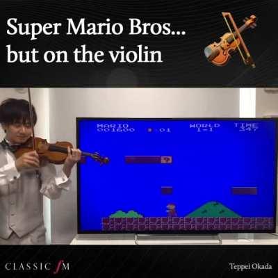 Japanese violinist Teppei Okada plays the Super Mario Bros music and sound effects on the violin