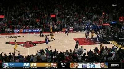 [Highlight] Gallinari hits front rim on the game-winner attempt and Embiid is hyped