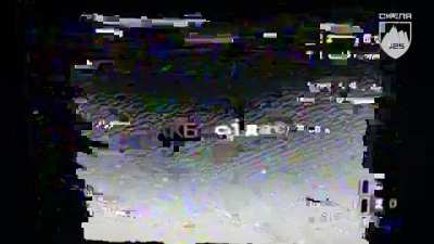 Footage of a Ukrainian interceptor drone attacking an Iranian/Russian Shahed UAV in the skies over Ukraine during the night.