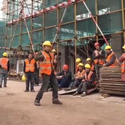 Dance at the construction site