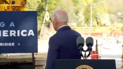 Joe Biden again greeted the invisible man.