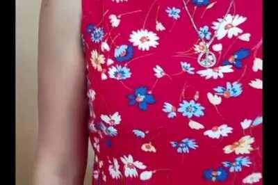 Hummingbird finds a flowered-print dress, tries to feed on the flowers.