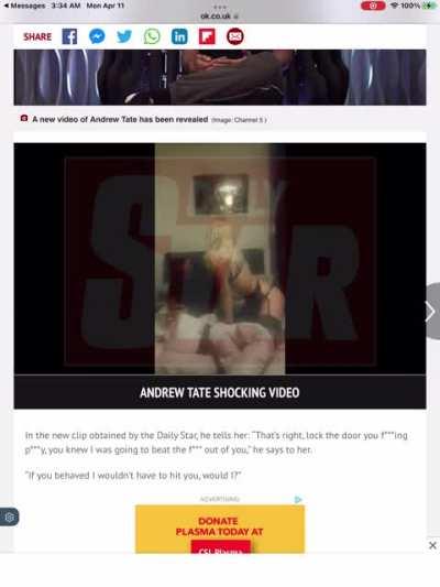 Mr. Andrew ‘Cobra’ Tate was kicked off Celebrity Big Brother UK for this video. TRIGGER WARNING : DOMESTIC VIOLENCE, SEXUAL IN NATURE! Do not watch at work. (I couldn’t maximize window bc of technical issues)