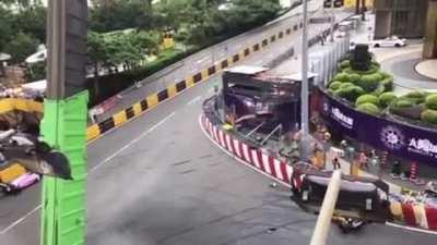 Clears the safety barrier.