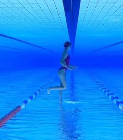 This is how walking under water upside down looks like.