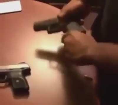 Idiot try’s to take a loaded gun apart