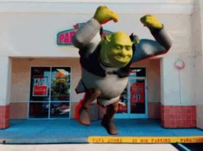 Shrek works for dominos and really done this to Papa John's...