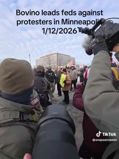 (Minneapolis) Bovino Leads The Charge On Protesters AT the Whipple Building
