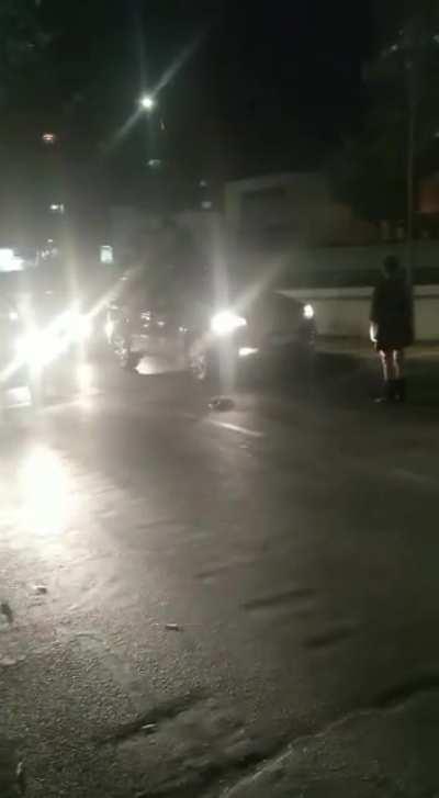 Cones vs people for blocking roads..