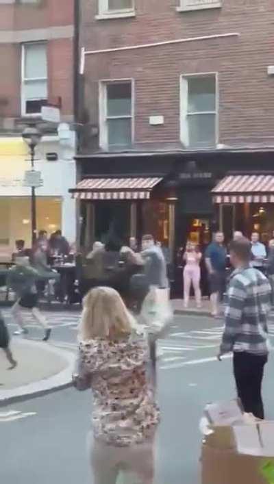 Scumbags throwing bottles and picking fights with bar staff last night in Dublin, Ireland.