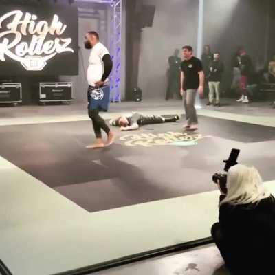 HMFT after I try to submit Justin Pippens (aka Blacc Mutant) with an armbar.