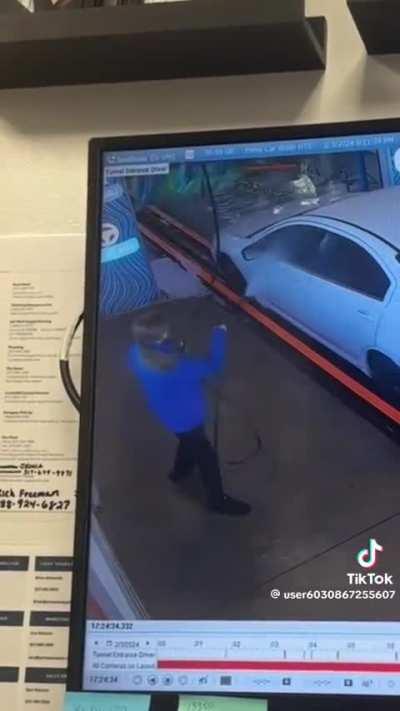 WCGW throwing lemonade at an employee