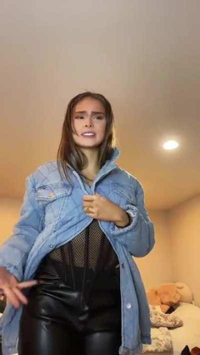 TikTok pity she didn't open the coat properly 😔