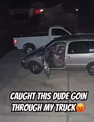 Thief gets caught going through owners truck!