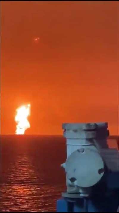 Whatever Mexico can do Azerbaijan can do better. Gas explosion in the Caspian Sea tonight