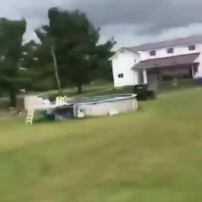 Attempting to jump over a moving ATV