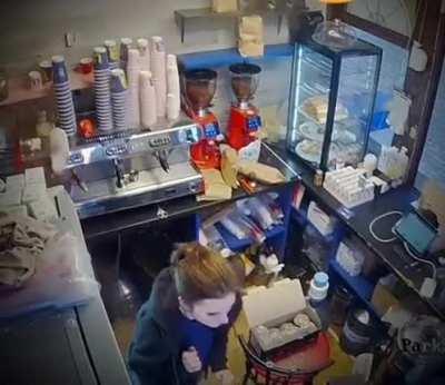 Missiles impact very close to coffee shop in Ukraine