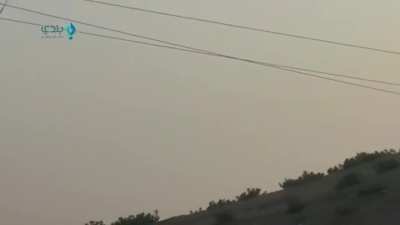 Group of FSA fighters watch as an IS VBIED approaches, only managing to destroy it at the last second - al-Rai, N. Aleppo - 4/7/2016
