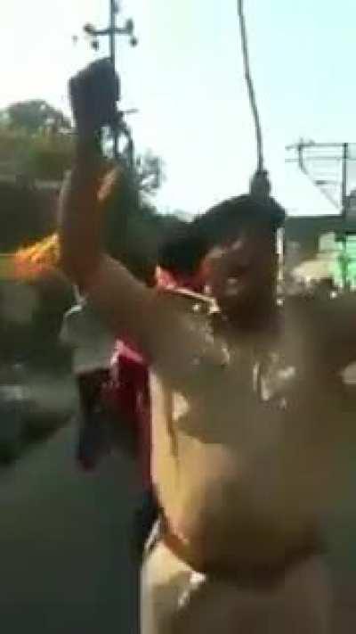 Paper Tiger, Fake Secularism...! Imagine if in any country the law enforcement agencies are marching with thugs and hooligans to oppress a minority. While Indians are eager to show the world how secular they are, their extremist citizens are all too happy