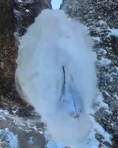 Caught on a Frozen Waterfall