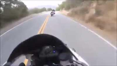 Racer on a Harley