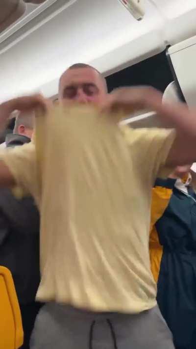 Obnoxious topless guy on a plane seeks a reaction