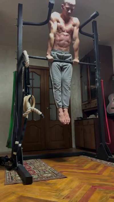 This gymnast training.