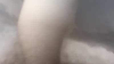 Incredible close-up footage of a massive tornado.