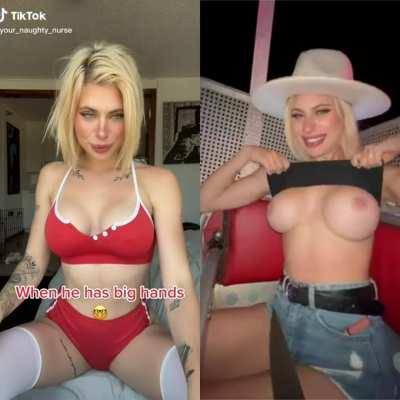 Blonde Flashing Pierced TikTok Tits Porn GIF by badharleybad