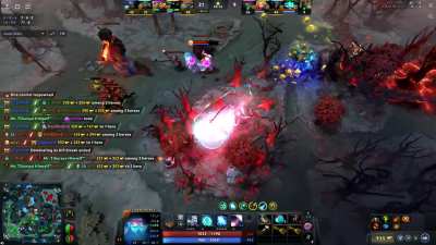 Storm Spirit carelessly ran into the road, got hit by a car, and fell into a minefield!